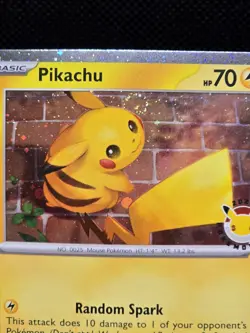 Pikachu Pokemon Day 2026 Promo Cosmo Holo w Swirl NM - Image 2