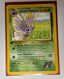 2000 Pokemon Gym Heroes - 1st Edition - Sabrina’s Venomoth 34/132 Lightly Played - Image 1