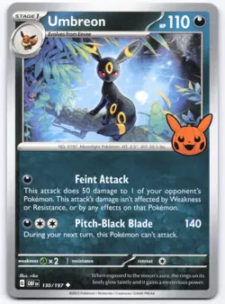 Pokemon TCG Umbreon 130/197 Trick or Trade Playset NM - Image 1
