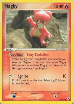 Pokemon Magby 58/92 Legend Maker Regular Non Holo - Image 1