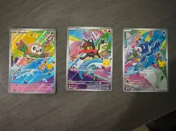 Pokemon First Partner Illustration Series 1 Alolan Alola Starters Promo Set - Image 1