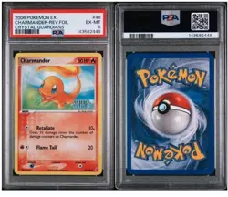 2006 POKEMON EX CRYSTAL GUARDIANS #48 CHARMANDER-REV.FOIL CRYSTAL PSA 6 EX-MT - Image 2