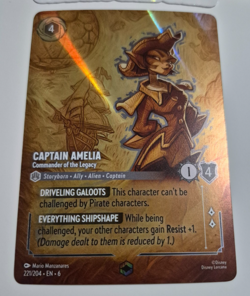Disney Lorcana Azurite Sea Enchanted Captain Amelia Commander English Rare NM - Image 2