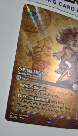 Disney Lorcana Azurite Sea Enchanted Captain Amelia Commander English Rare NM - Image 4
