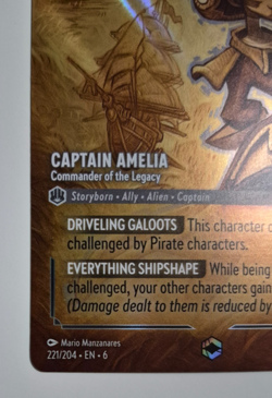 Disney Lorcana Azurite Sea Enchanted Captain Amelia Commander English Rare NM - Image 5