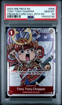 2023 ONE PIECE BANDAI PREMIUM CARD COLLECTION 25TH 006 TONY TONY CHOPPER PSA 10 - Image 1