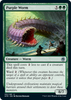 Purple Worm - Foil - Adventures in the Forgotten Realms #201/281 MTG Magic The G - Image 1