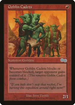 Goblin Cadets Uncommon Urza's Saga Magic: The Gathering Lightly Played - Image 1