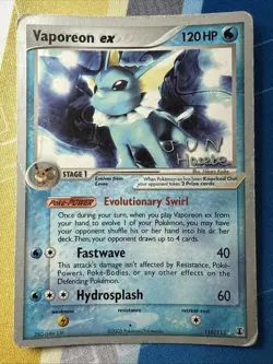 Vaporeon ex 110/113 Ultra Rare (Jun Hasebe) World Championships 2007 Pokemon MP - Image 2