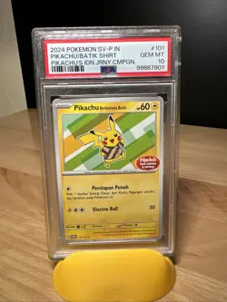 PSA 10 - Pikachu Berkemeja Batik 101/SV-P - Indonesia Journey Promo Pokemon - Image 1