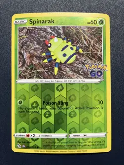 1x Spinarak - 006/078 - Reverse Holo Unpeeled Ditto - Pokemon Go - NM- toploaded - Image 1