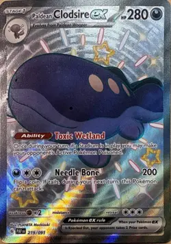 Paldean Clodsire ex 219/091 Shiny Ultra Rare Paldean Fates Pokemon NM - Image 1