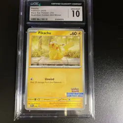 Pikachu 214 Black Star Pokemon 2024 Illustration Contest Promo CGC 10 Gem - Image 1
