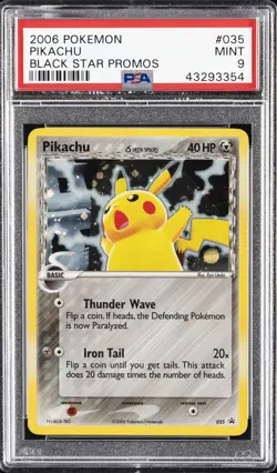 2006 POKEMON BLACK STAR PROMOS #035 PIKACHU-HOLO PSA 9 - Image 1