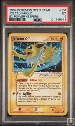 Jolteon Holo 101/108 Gold Star Power Keepers Pokemon PSA 5 - Image 1