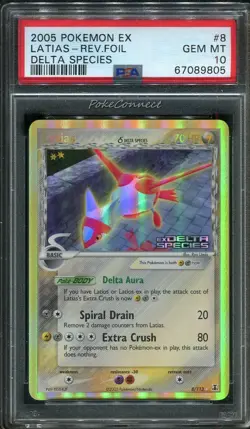 PSA 10 GEM MINT Pokemon LATIAS Reverse Holo Rare 2005 ex Delta Species #8/113 - Image 1