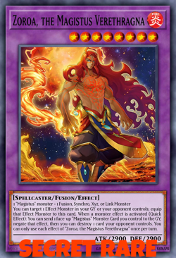 Zoroa, the Magistus Verethragna BLMM-EN045 1st ED Yu-Gi-Oh! SECRET RARE - Image 1