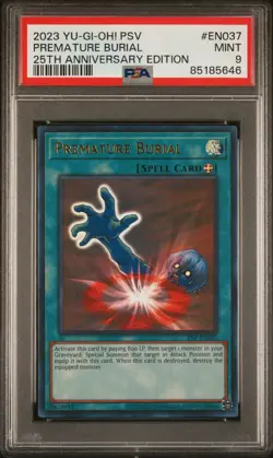 Yugioh PSA 9 Premature Burial PSV-EN037 Ultra Rare 25th Anniversary - Image 1