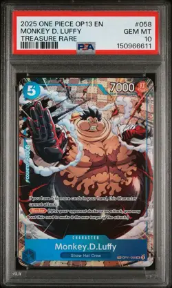 2025 One Piece OP13 #058 - Monkey D. Luffy (Treasure Rare) PSA 10 💎 ENGLISH - Image 1