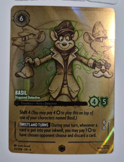 Disney Lorcana Azurite Sea Enchanted Basil Disguised Detective English NM Rare - Image 2