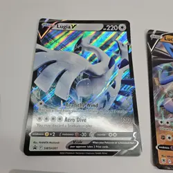 JUMBO Lugia V Oversized Card SWSH301 Black Star Promo Pokemon Plus Extras - Image 1