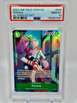 One Piece Card Perona Alt Art OP09-034 Emperors in the New World English PSA 10 - Image 1