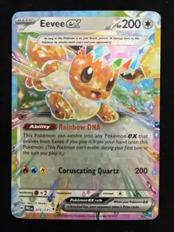 Pokemon TCG Eevee EX Prismatic Evolutions Holo Double Rare Card 075/131 SV - Image 1