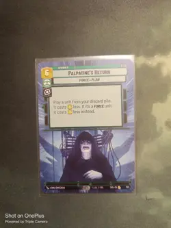 Palpatine's Return hyperspace Rare Star Wars Unlimited Card SHD - Image 1