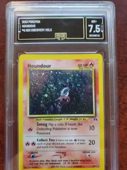 Houndour Neo Holo Pokemon Card Base WOTC PSA BGS GMA 7.5 NM + - Image 1