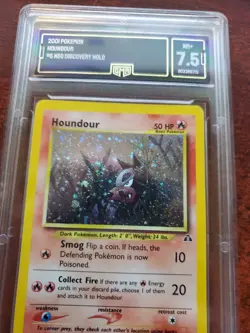 Houndour Neo Holo Pokemon Card Base WOTC PSA BGS GMA 7.5 NM + - Image 5