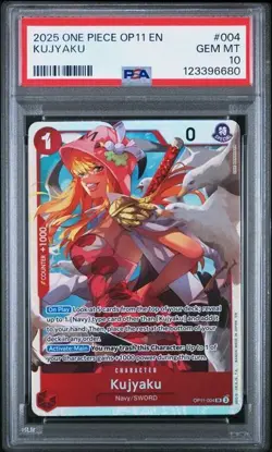 2025 One Piece OP11 Kujyaku PSA 10 GEM Extended Art SUPER RARE #004 - Image 1