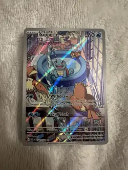 Pokemon TCG Squirtle Stellar Crown Illustration Card 148/142 Near Mint - Image 1