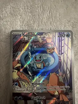 Pokemon TCG Squirtle Stellar Crown Illustration Card 148/142 Near Mint - Image 3