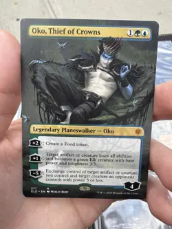 Oko, Thief of Crowns Borderless Non-Foil Card, Throne of Eldraine 2019 - Image 1