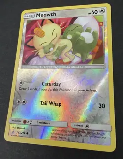 Pokemon Meowth 147/214 Reverse Holo Common SM-Unbroken Bonds TCG Card English NM - Image 2