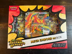 New Pokemon TCG Mega Evolution Ascended Heroes Mega Emboar EX Box - Image 1