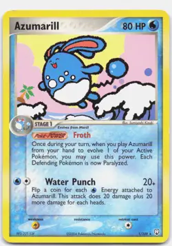 Azumarill (EX Team Rocket Returns) 1/109 Rare Deck Exclusives Pokemon LP - Image 1