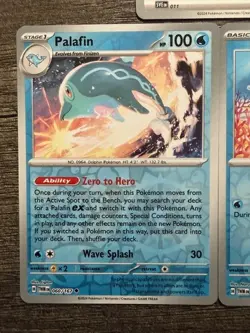 2024 POKEMON 2 REV HOLO PALAFI 060/167 & FINIZEN 059/167 + NON HOLO WATER ENERGY - Image 2