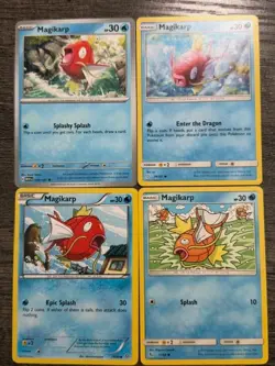 POKEMON CARD 4 MAGIKARP 19/98 MAGIKARP 15/68 MAGIKARP 29/181 MAGIKARP 129/165 - Image 1