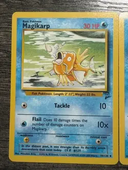POKEMON CARD X2 MAGIKARP 35/102 BASE SET + MAGIKARP 50/130 BASE SET 2 LP - Image 2