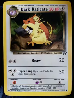 Pokemon TCG Dark Raticate 51/82 Team Rocket English NM - Image 1
