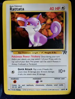 Pokemon TCG Rattata 66/82 Team Rocket English NM - Image 1
