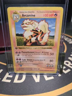 Arcanine #23/102 1st Edition SHADOWLESS Pokemon Card VG - Image 1