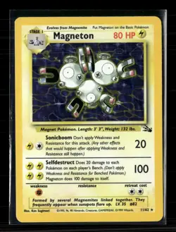 Pokemon 1999 Fossil Magneton #11/62 Holo - Image 1