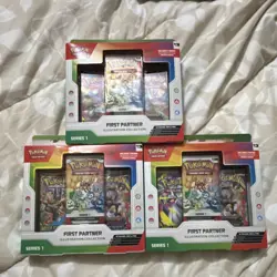 Pokemon TCG First Partner Illustration Collection S1 Promo Oversized 3 Box - Image 1