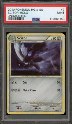 Pokemon Scizor Undaunted Holo Rare #7 PSA 9 Mint - Image 1