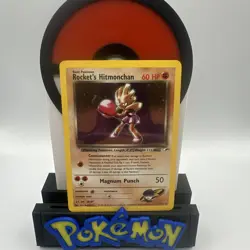 Pokemon TCG Rocket's Hitmonchan Gym Heroes Holo Rare 11/132 Swirl! 🌀 - Image 2