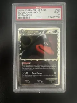 2010 POKEMON HEARTGOLD & SOULSILVER UNDAUNTED #82 HOUNDOOM-HOLO PSA 9 - Image 1