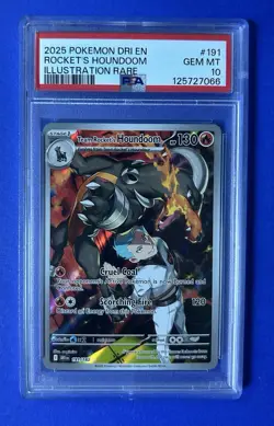 2025 Pokemon Dri En Rocket’s Houndoom Illustration Rare #191 PSA 10 GEM MT - Image 1