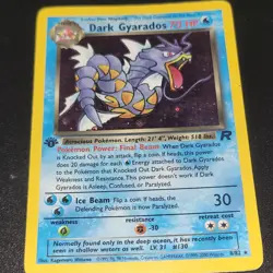Pokemon Dark Gyarados Holo Rare Team Rocket 8/82 1st Edition Kagemaru Himeno - Image 5